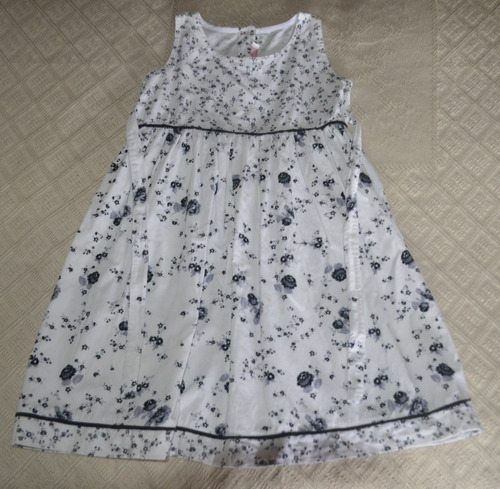 Conjunto Vestido Pana Florcitas Y Saquito -niña 7-9 Años (Usado)