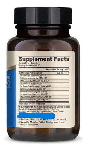Probióticos Completos 70 Billiones Cfu 30 Capsula Dr Mercola