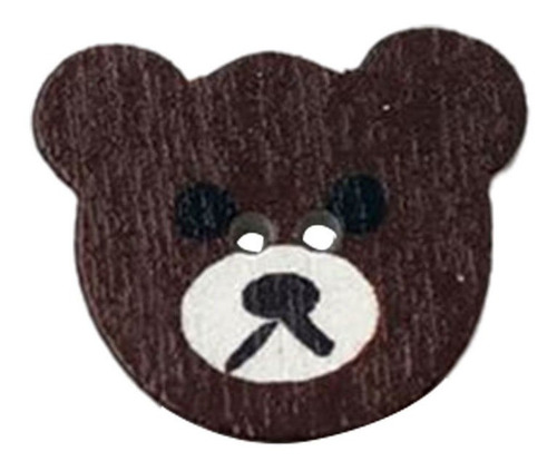Botones De Oso 50 Piezas Colores Marrones 2 Agujeros Botones