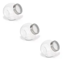 Comprar Set X3 Especieros 2 Posiciones Vidrio Tapa Acero Con Visor Color Trasparente