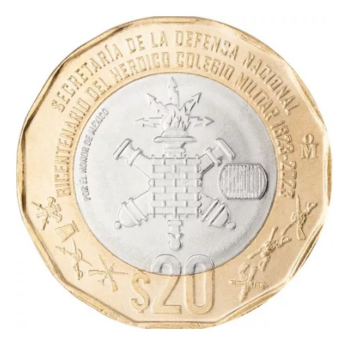 Moneda $20 Bicentenario Heroico Colegio Militar Con Capsula