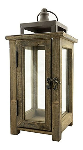 Stonebriar - Farol Decorativo De Madera Para Velas