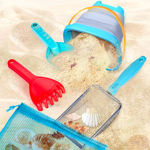 Cubeta Juegos De Playa Plegable Pala Arena Juguete Niños