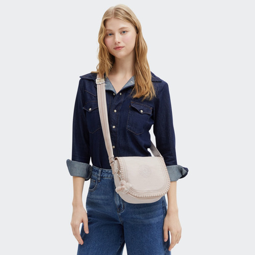 Bolsa Kipling Nowel Color Hideaway Bei M Diseño De La Tela Lisa
