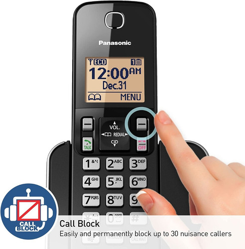 Teléfono Panasonic Central KX-TGC352 inalámbrico 220V - color negro
