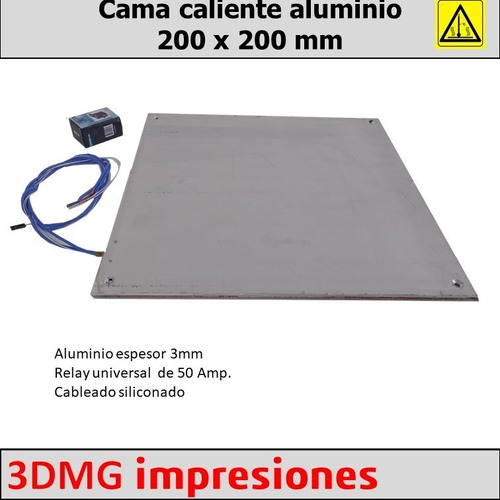 Cama Caliente Aluminio  (hot Bed) 3dmg 200x200x3