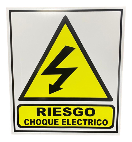 Cartel Riesgo Choque Eléctrico 40x50 Alto Impacto