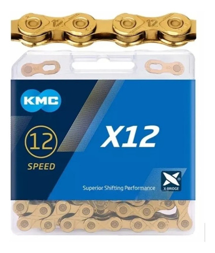 Cadena Kmc Original X12 Gold Dorada 12vel 126 Eslabones Caja