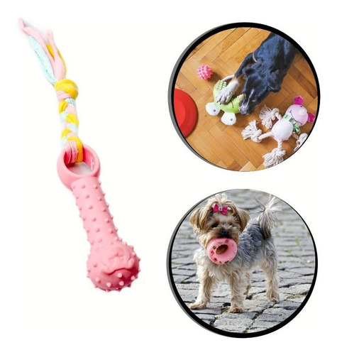 Imagem 3 de 6 de Mordedor Brinquedo Pet Corda Ossinho Borracha Cachorro