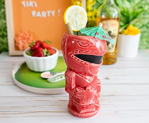 Taza De Cerámica Power Rangers Geeki Tikis Roja De 16 Onzas