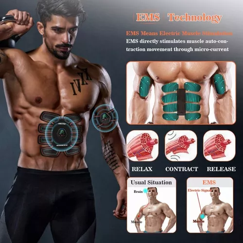 EMS Electroestimulador Muscular Abdominales, 10 Modos, 20 Niveles  Diferentes para, Electroestimulacion Estimulación ABS Trainer para