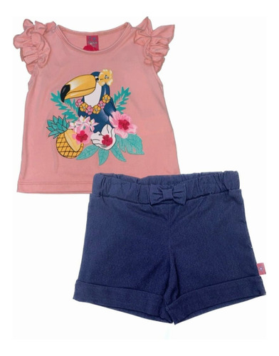 Conjunto Niña 2 Piezas Blusa Short Tabitas 4305