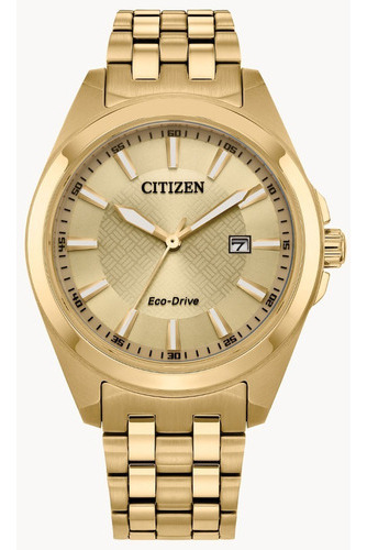 Reloj Citizen Eco-drive Peyten Bm7532-54p Original E-watch Color de la correa Dorado Color del bisel Dorado Color del fondo Dorado