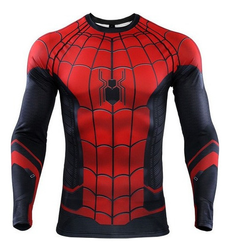 Camiseta De Compresión Spiderman For Hombre Ropa Deportiva