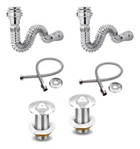 Comprar Kit 06 Peças Sifão + Engate Flexível + Válvula Lavatório Cor Engate 40cm Engate 60cm VALVULA ABS