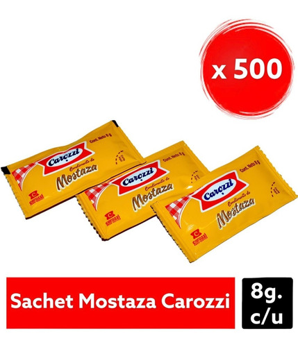 Caja Mostaza Carozzi Sachets 500 Unidades + Envío Gratis 