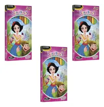 Comprar Colores Largos Redondos Blanca Nieves 12pz Pack Con 3