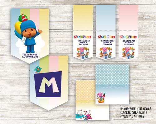 Kit Imprimible Pocoyo - Textos Personalizados