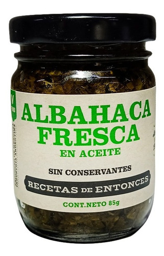 Albahaca En Aceite Recetas De Entonces 90 Gr