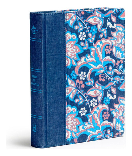 Biblia De Apuntes Reina Valera 1960 Azul Con Flores
