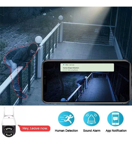 Imagen 3 de 9 de Cámara Ip Wifi Dual 8mp Zoom Hibrido X8 App Icsee