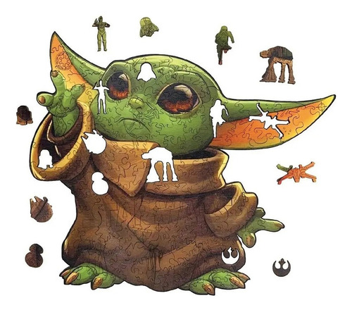 Rompecabezas De Madera Baby Yoda Figura 270 Piezas Star Wars