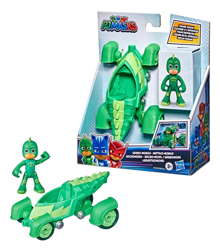 Boneco E Veículo Pj Masks - Lagartixo E Lagartixomóvel