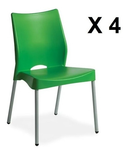 Imagen 2 de 6 de Silla Malba X 4 Apilable Recepción Auditorio Espera Kromo-s