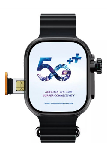 Smartwatch Ultra 3 Ai 4/64gb 5g Chip Celular De Pulso Gps Caixa Prateado Pulseira Preto Bisel Prateado Desenho Da Pulseira Ocean