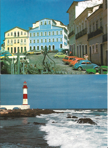 Kit 2 Postais Farol De Itapuã E Pelourinho Salvador Ba