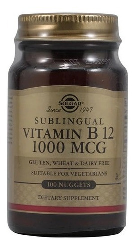 Vitamina B12 1000mcg 100 Tabletas Solgar 