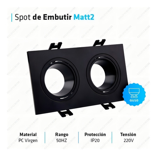 Spot Embutir Led Gu10 Blanco Ma2bbn Deco Moderno Iluminacion