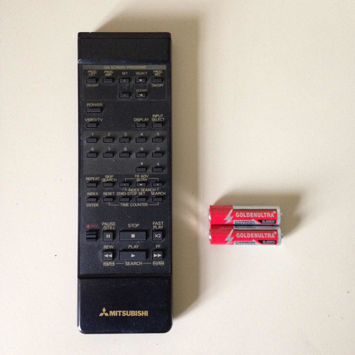 Controle Do Aparelho De Vhs Mitsubishi + Pilhas De Brinde!