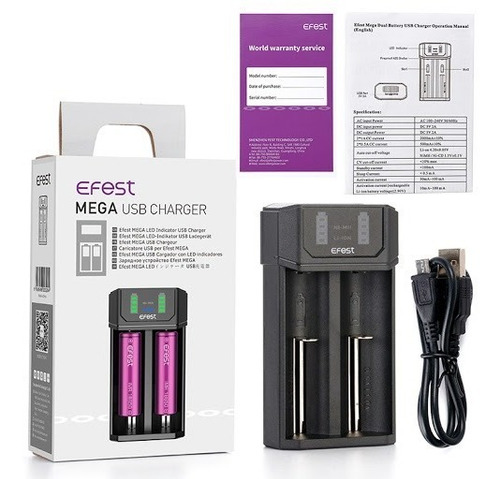 Imagen 8 de 10 de Cargador Efest Mega Usb 21700 + Fenix 5000mah X2 Unidades