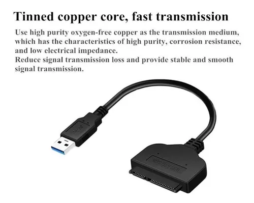 Cable SATA a USB, USB 3.0 SATAIII adaptador de disco duro para SSD de 2,5 -  Globatec SRL