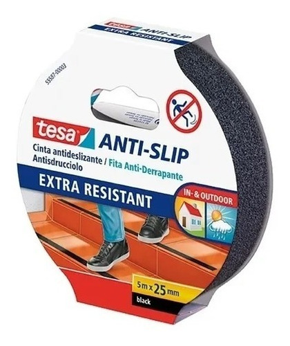 Cinta Antideslizante Pisos 5m X 25mm Tesa