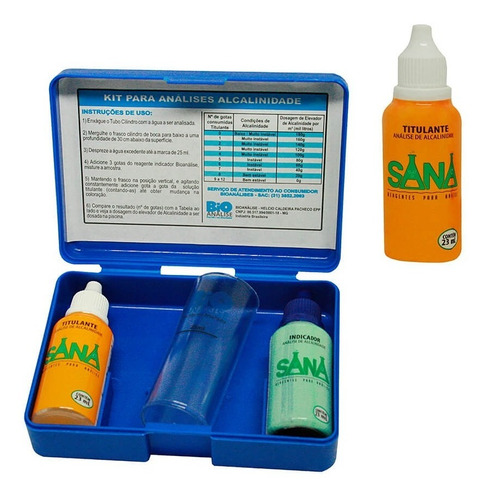 Kit Teste De Alcalinidade P/ Piscina + 1 Reagente Titulante