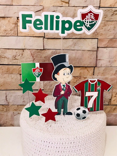 Topo De Bolo Futebol Cartola Papel 1 Unid. 15cm