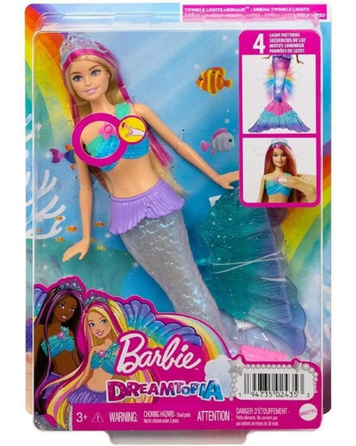 Barbie Muñeca Modelo Barbie Sirena Luces Magicas