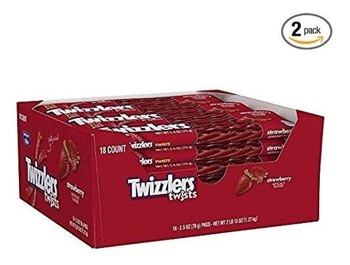 Giros Twizzlers Fresa (paquetes De 2,5 Oz, 18 Ct.) - Paquete