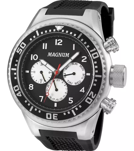 Relógio Masculino Magnum Cronógrafo Ma32167w - Prata