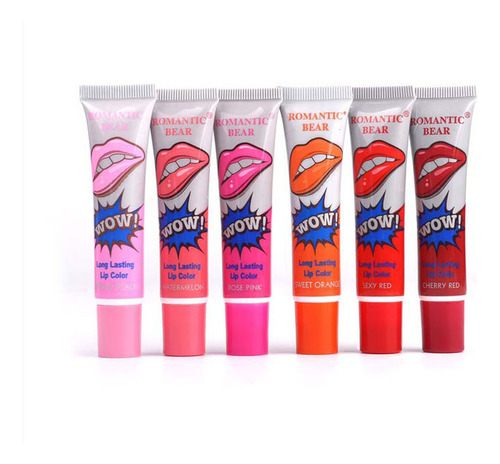 Tinte De Labios Para Mujeres Y Niñas, 6 Colores, Brillo Labi