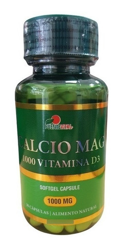 Imagen 1 de 1 de Calcio Mag 1000 Vitamina D3 30 Capsulas Blandas