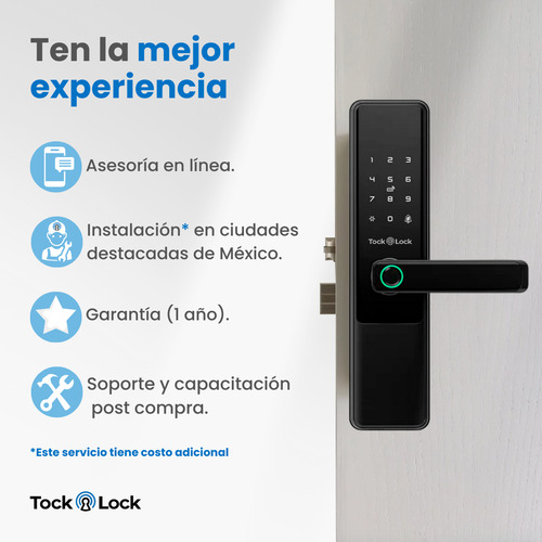 Cerradura Inteligente Chapa Digital De Seguridad Puerta Exterior Tlx20 Tl Negro