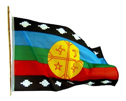 Bandera Mapuche Grande 180 X 120cms, Exclusiva