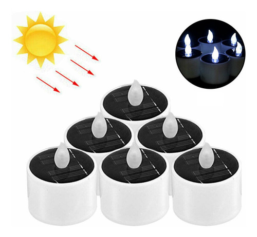 Lámpara Electrónica Sin Llama Con Luz De Vela De Energía Sol