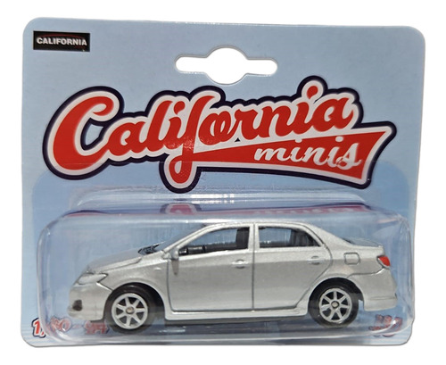 Carro Carrinho Miniatura 1:64 Coleção Marcas California Mini Cor Prata Car15