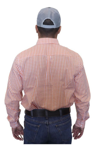 Camisa Keep Roping Ml Xadrez Laranja-17