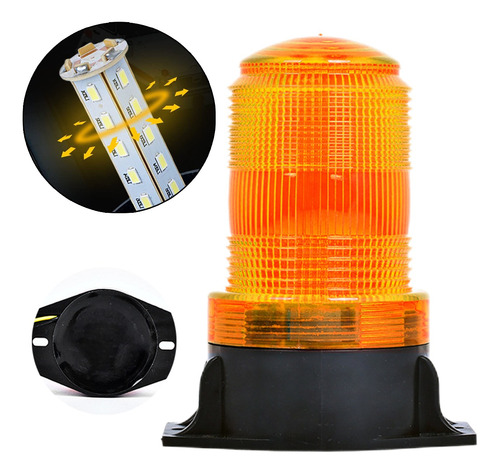 Torreta Led Ambar 30led Estrobo Para Montacargas Universal
