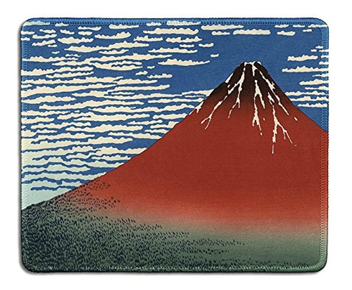 Alfombrilla De Ratón De Goma Natural Con Diseño De Fuji Rojo